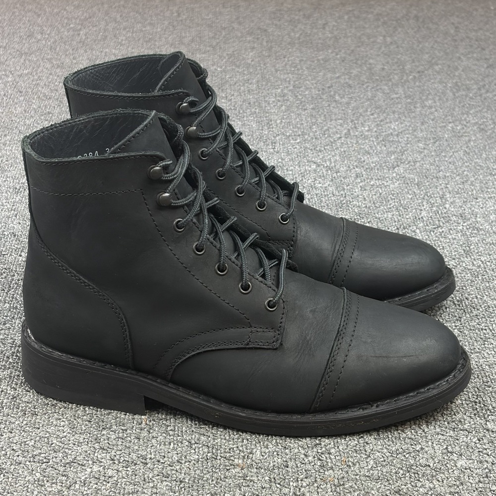 Thursday Boot Company Captain Black Leather Lace Up Boots Men's Size 9.5 US